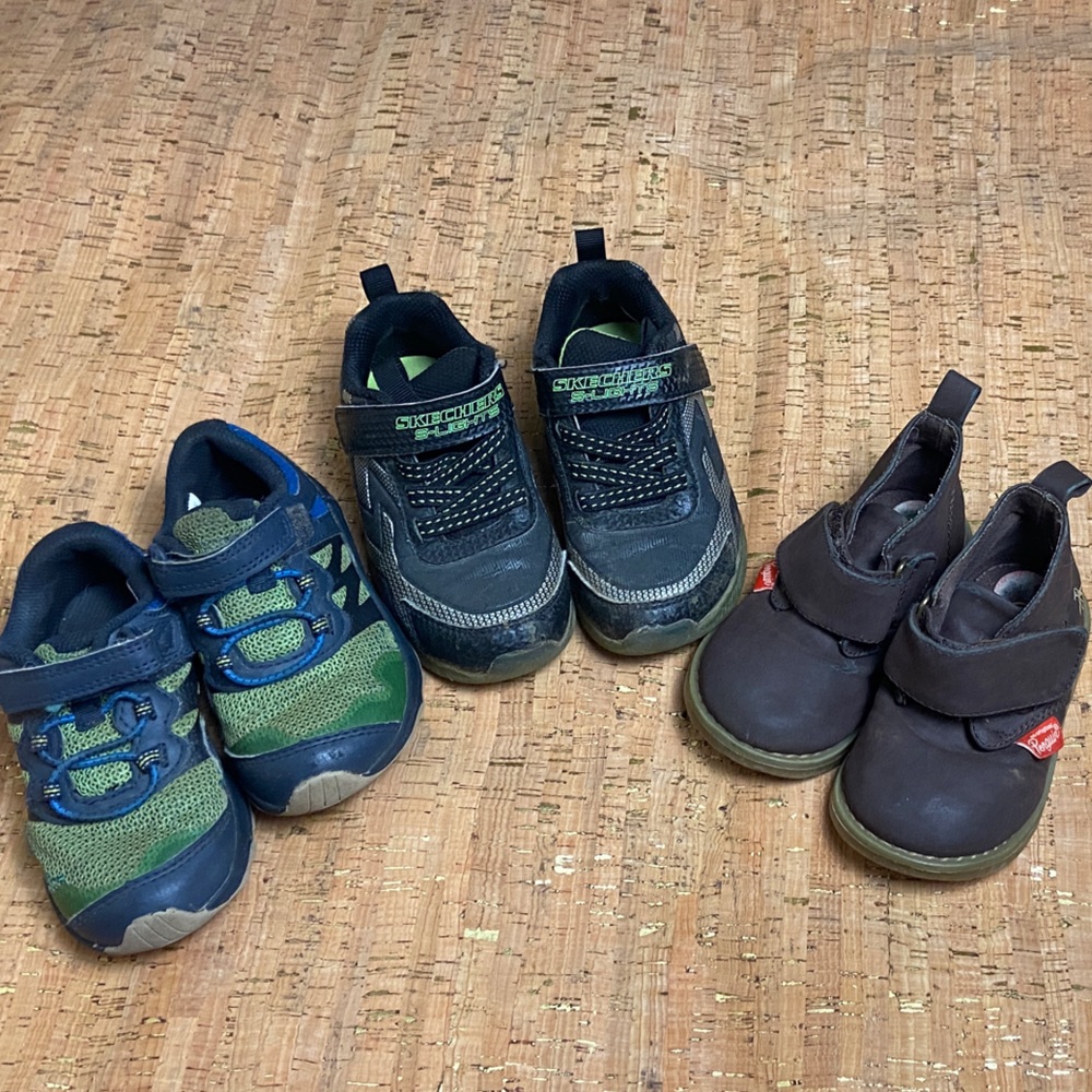 Merrell Kids' Blue, Green, and Brown Sneakers Trio